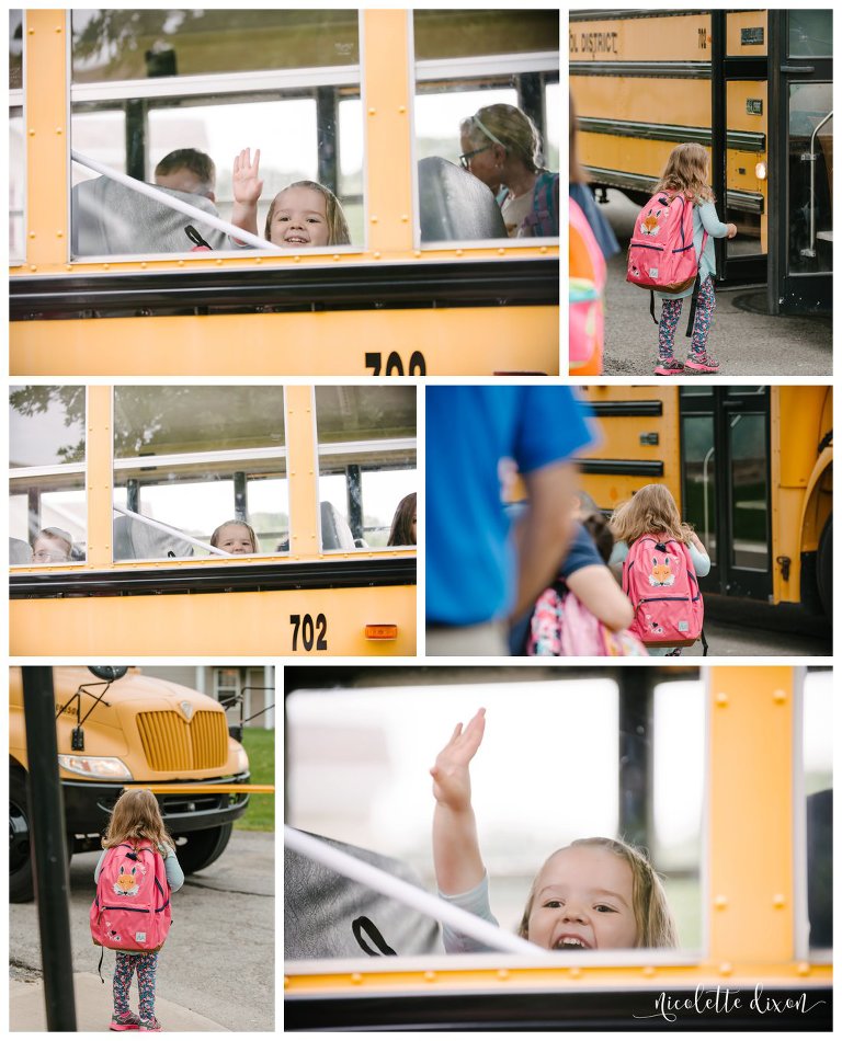 Pittsburgh Lifestyle Photographers documents girl waving on bus