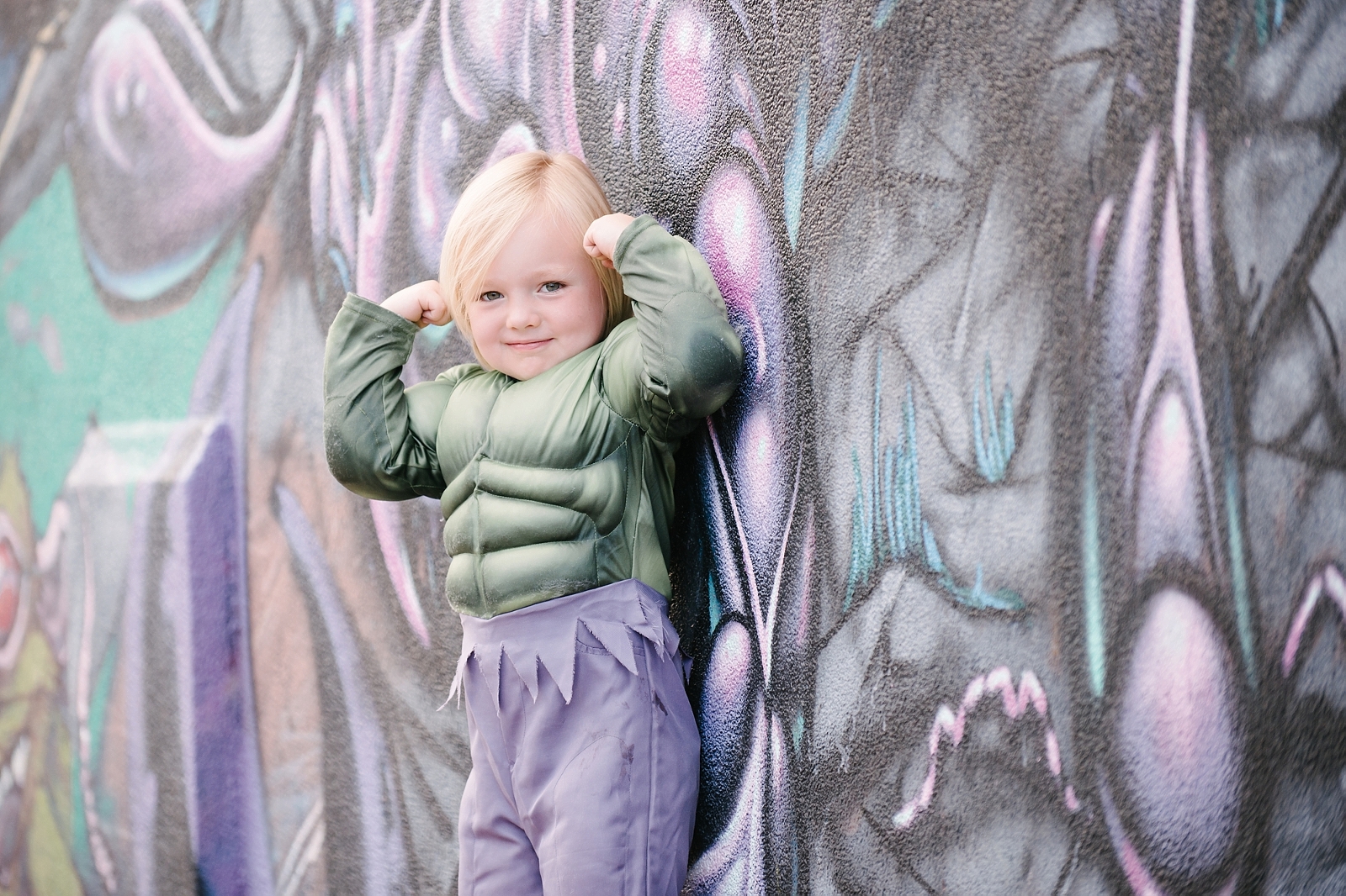 Child wearing Incredible Hulk costume in Pittsburgh