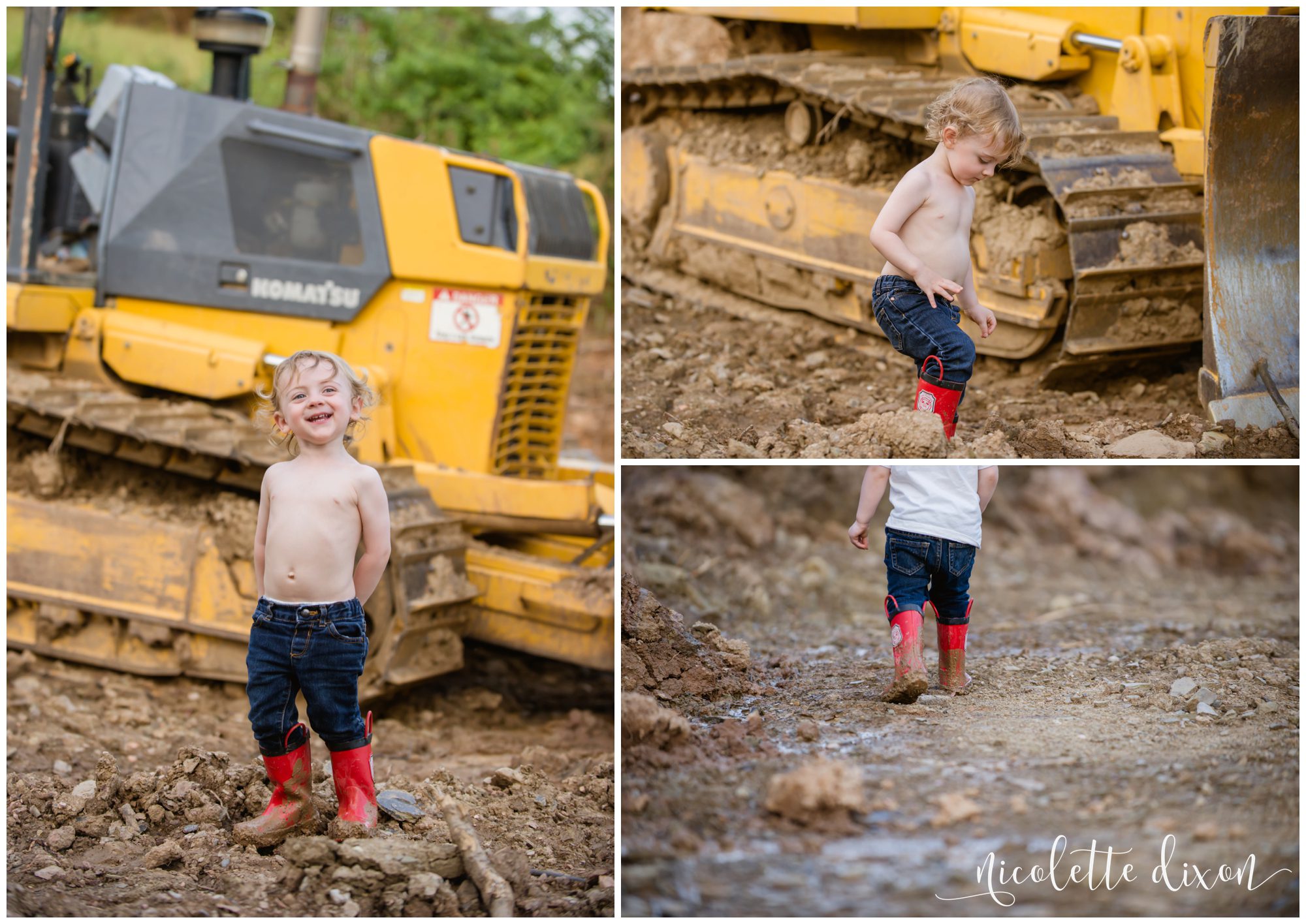 Pittsburgh Children's Photographers | Child playing in the mud