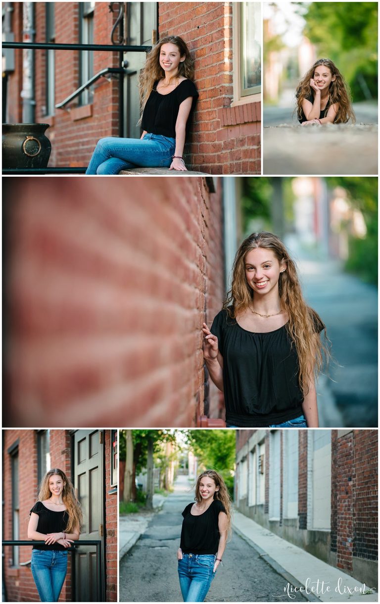 Senior Pictures Pittsburgh PA | Senior Girl Standing in Alley in Lawrenceville PA