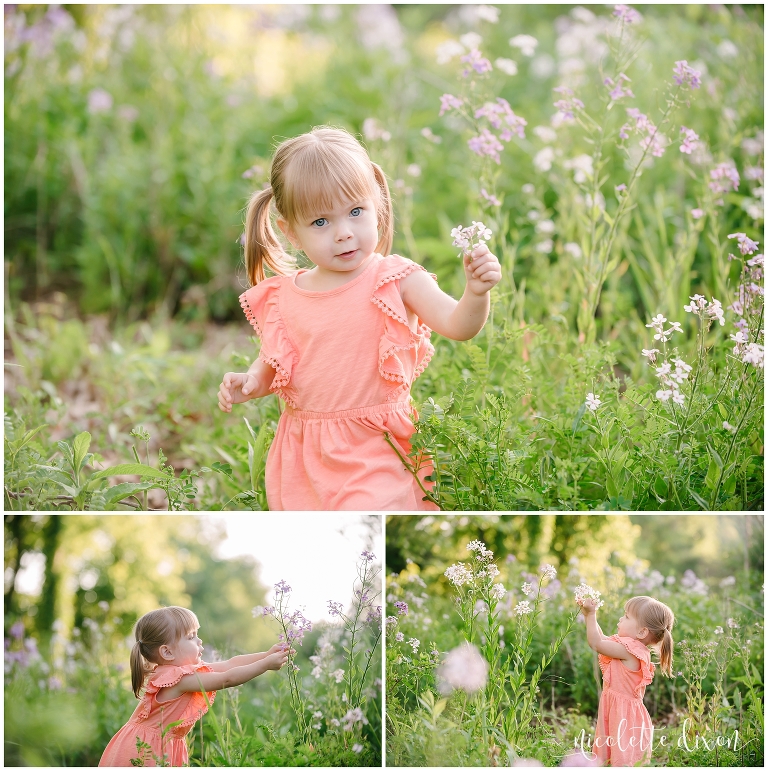Family Photographers Pittsburgh PA | Girl picking wild flowers