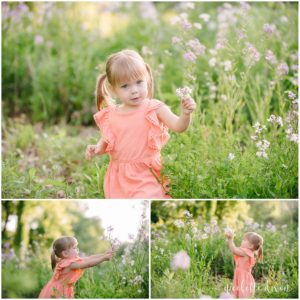 Family Photographers Pittsburgh PA | Girl picking wild flowers