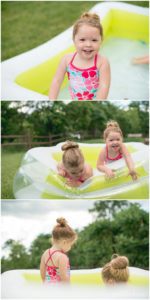 Girls sitting in pool at home near Pittsburgh