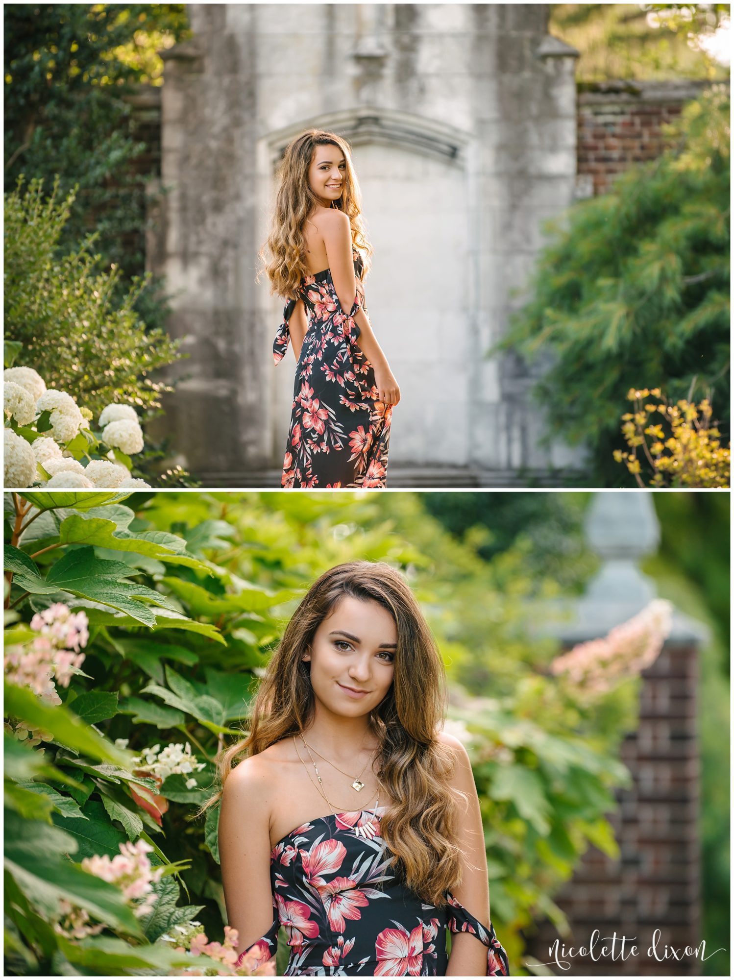 Girl standing in the Walled Garden in Mellon Park near Pittsburgh