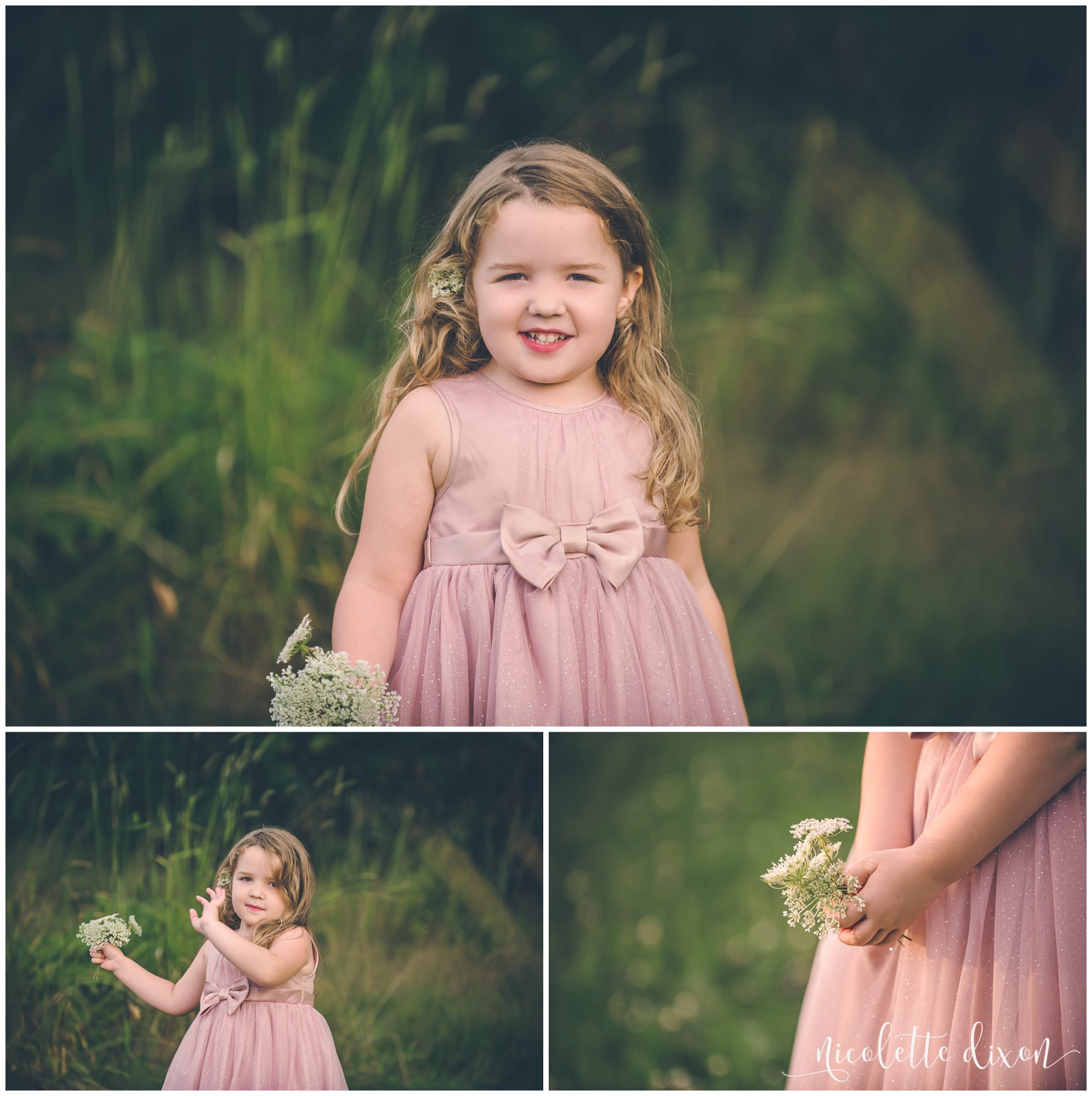 Girl Holding Flowers in Sewickley Heights Borough Park near Pittsburgh