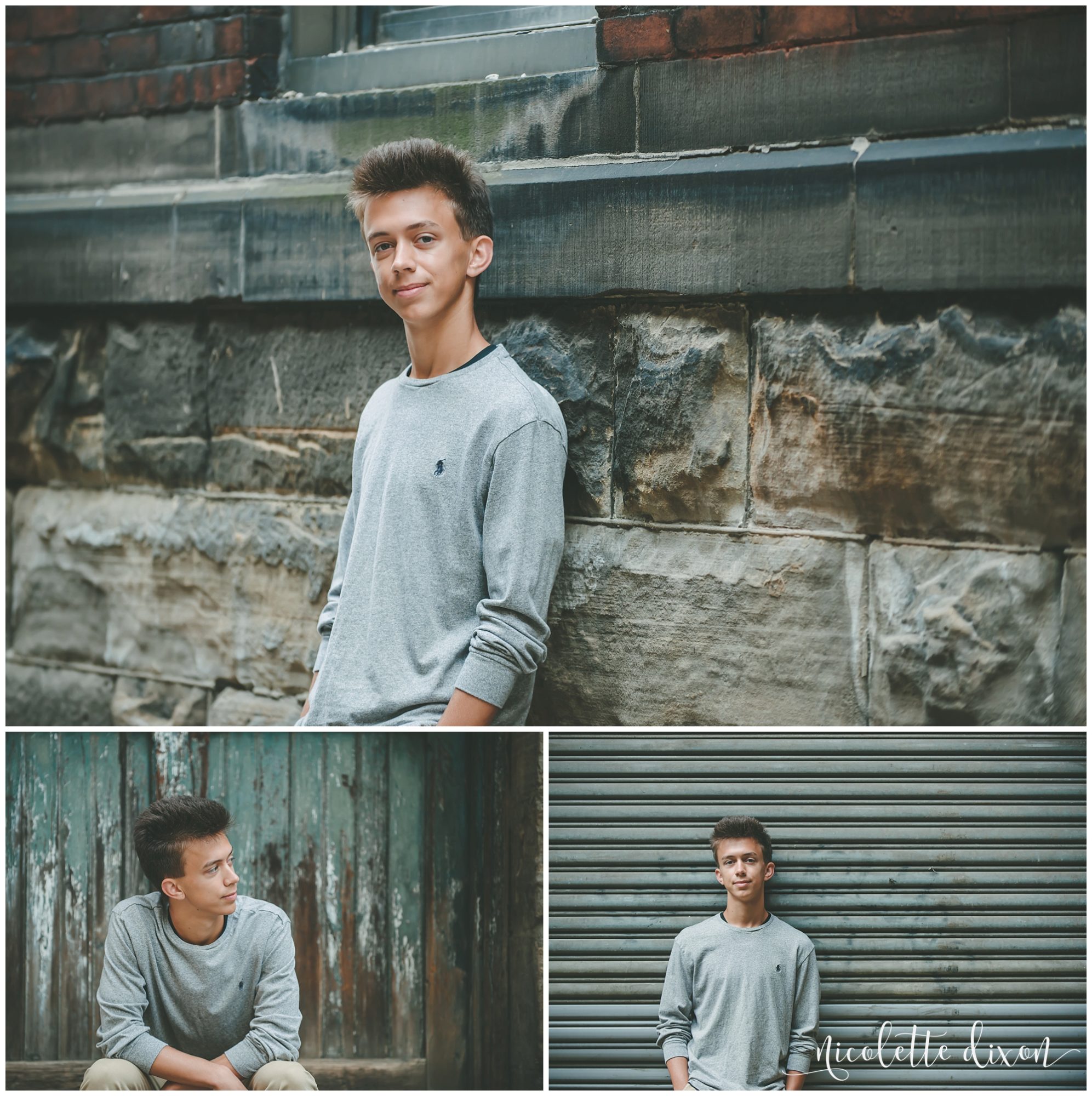 Senior Standing in Alleyway in Downtown Pittsburgh