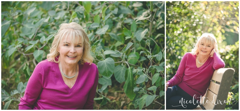 Woman sitting near plants at Robin Hill Park in Moon Township near Pittsburgh