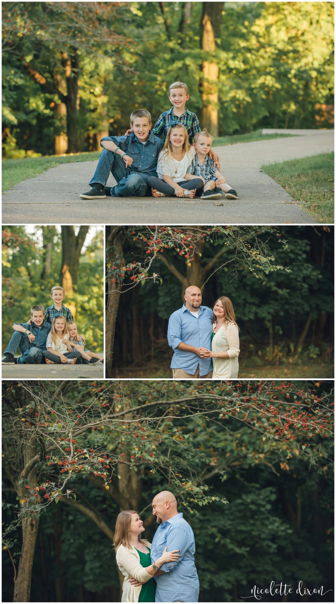 Children sitting on sidwalk at Robin Hill Park near Pittsburgh