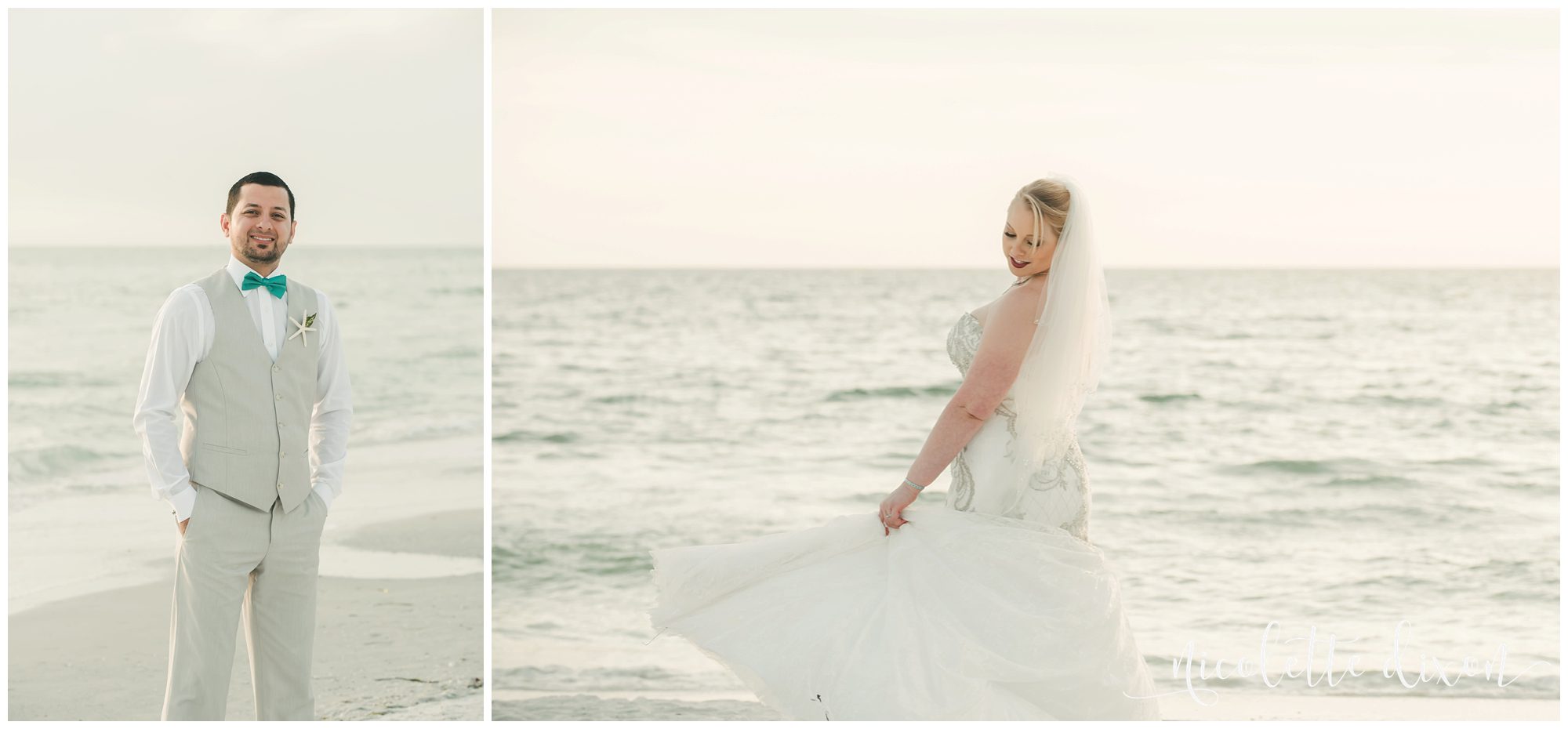 Bride twirling on the beach