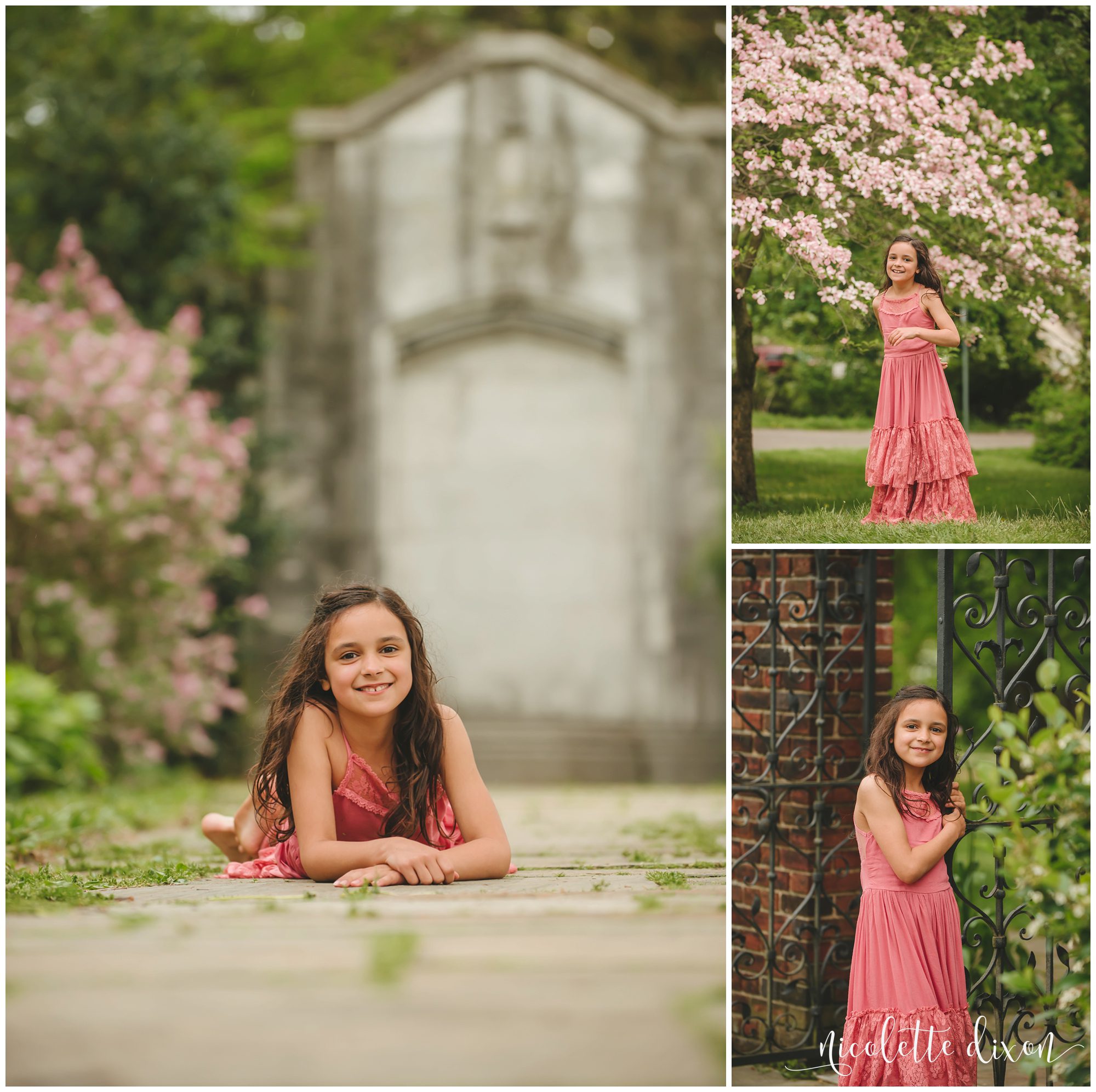 Child laying on ground at Mellon Park near Pittsburgh 