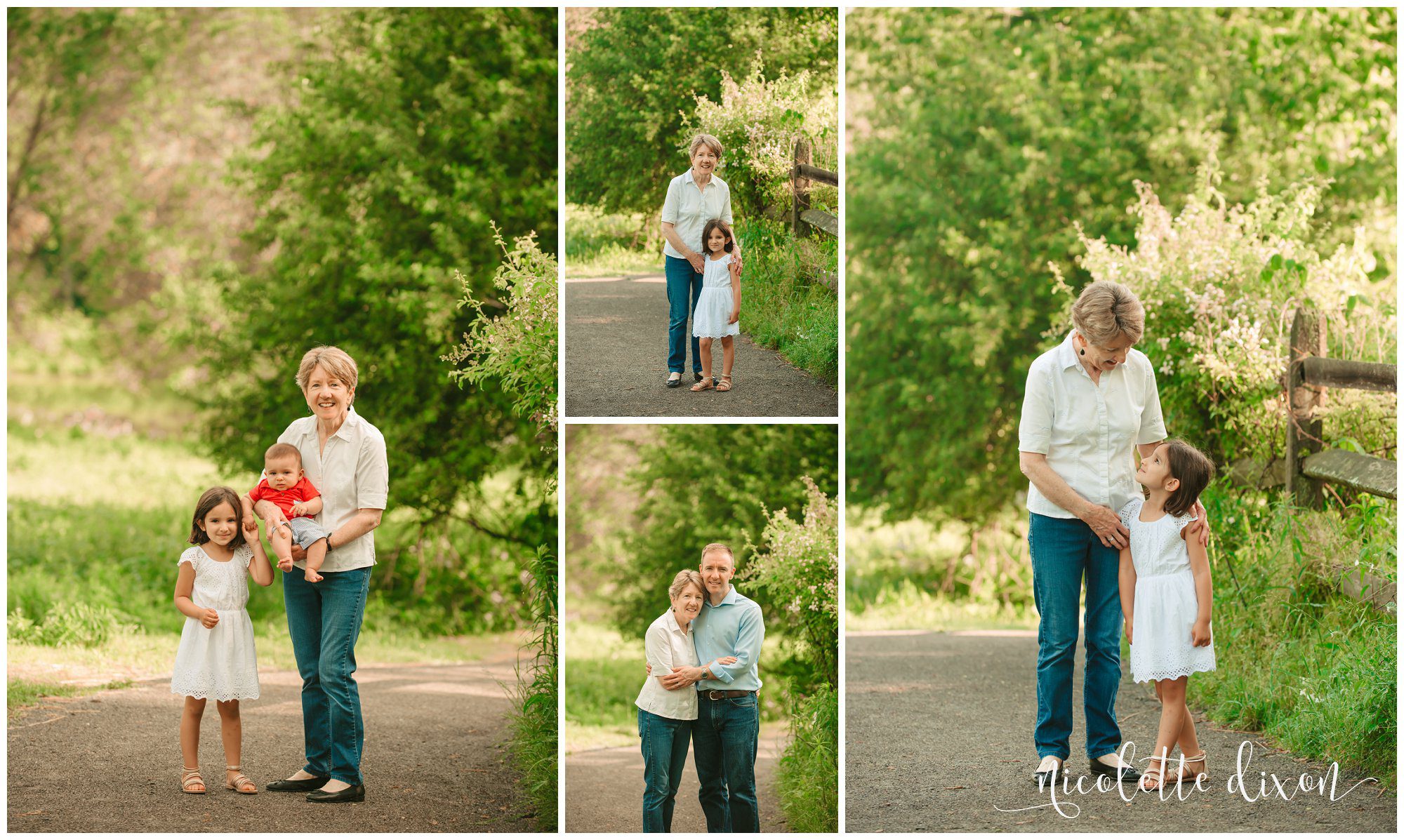 Grandmother with grandchildren and son in Beechwood Farms near Pittsburgh