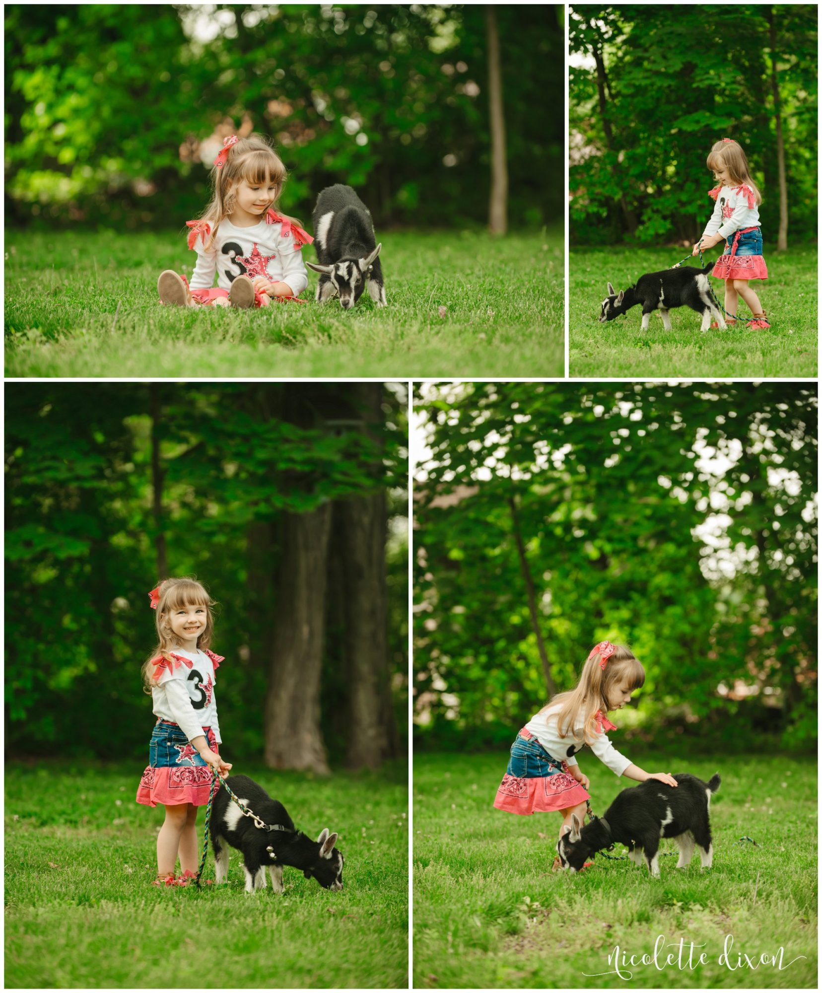 Young girl plays with baby goat in Aliquippa near Pittsburgh