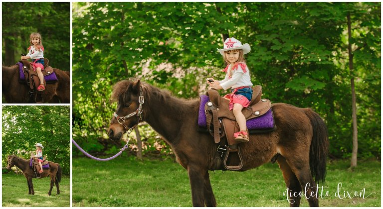 Young girl rides brown pony in Aliquippa near Pittsburgh