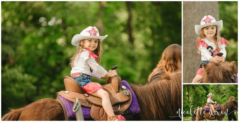 Young girl smiles from the saddle of a pony in Aliquippa near Pittsburgh