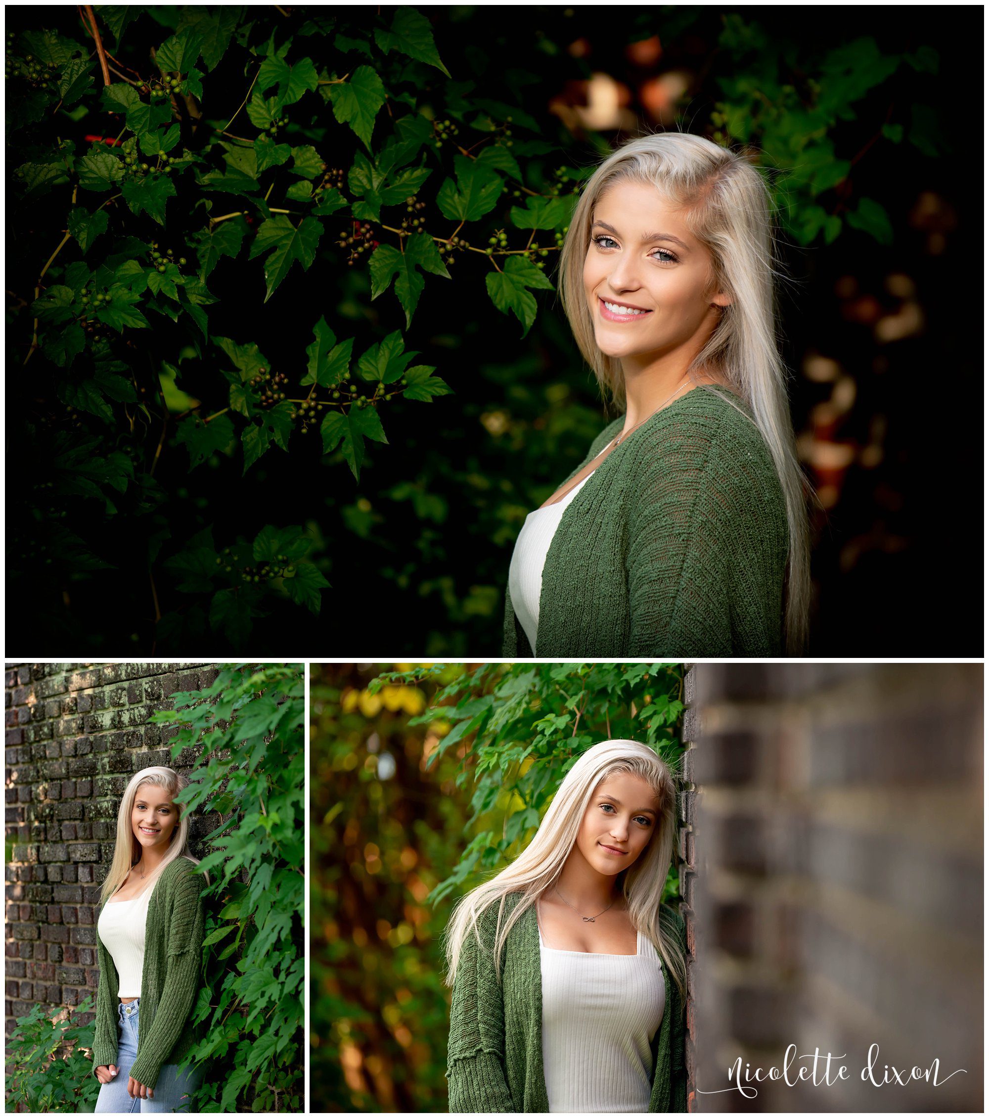 High School Senior Girl Leaning Against at Wall in Greensboro North Carolina