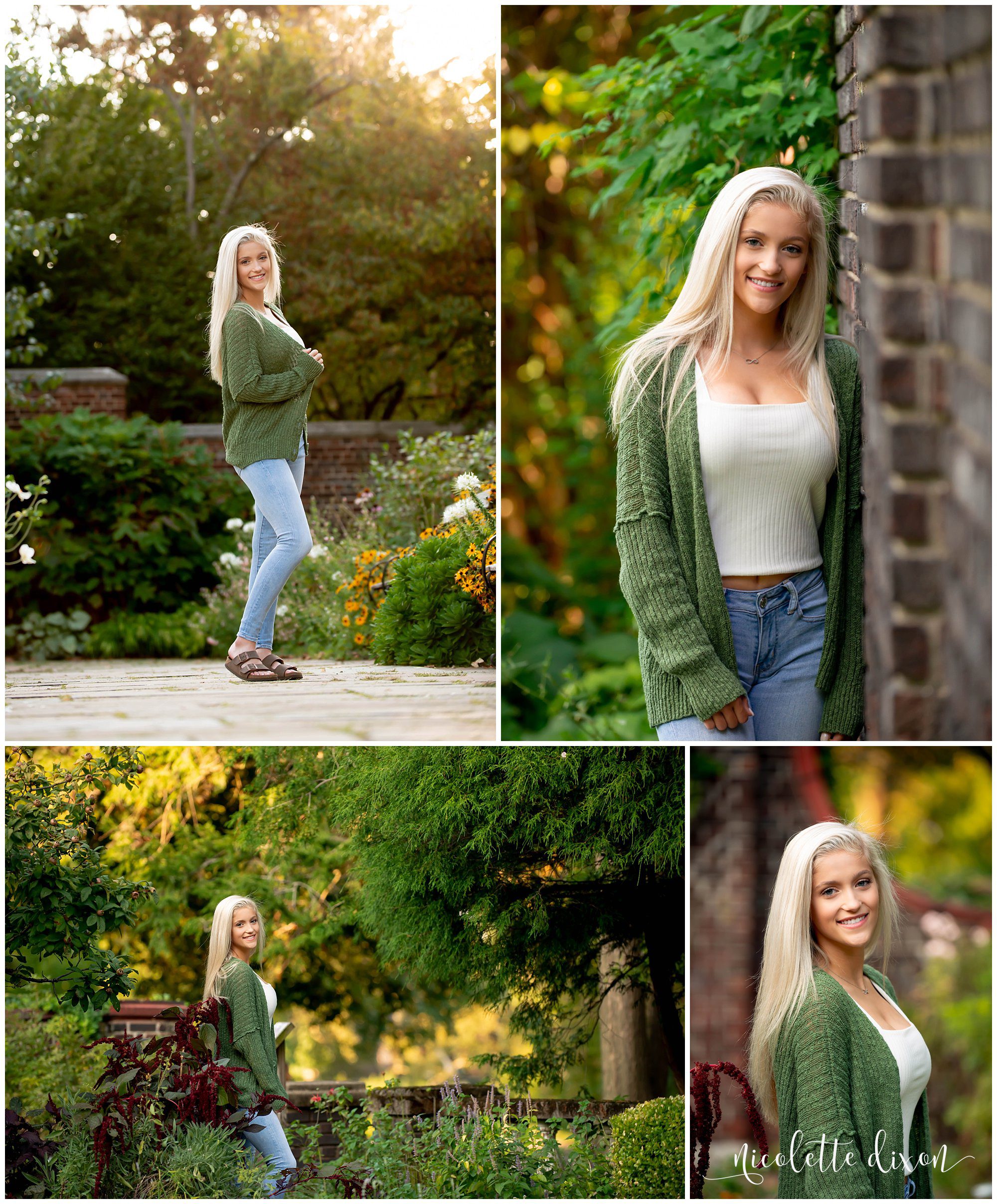 High School Senior Girl Standing on Path in Greensboro North Carolina