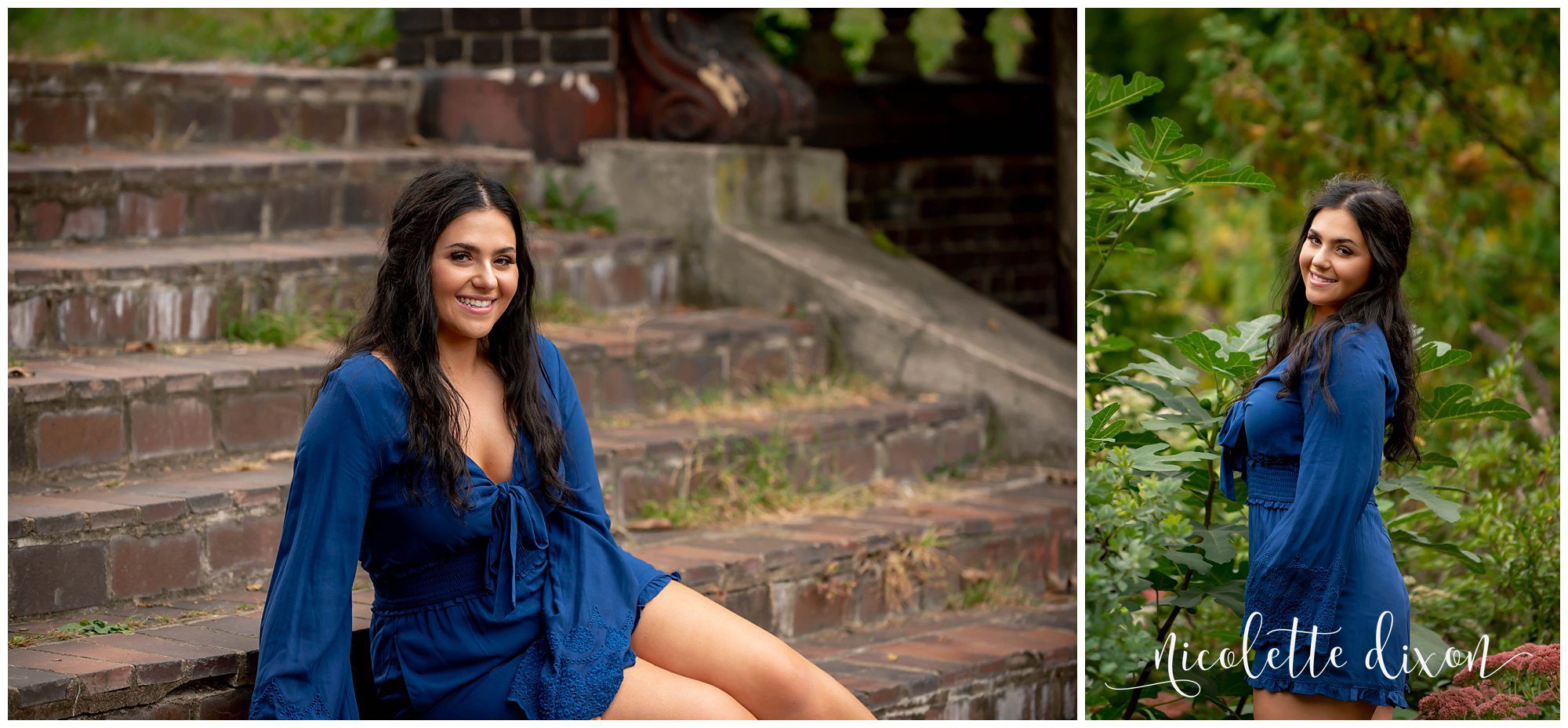 High School Senior Girl Sitting on Steps in Greensboro NC