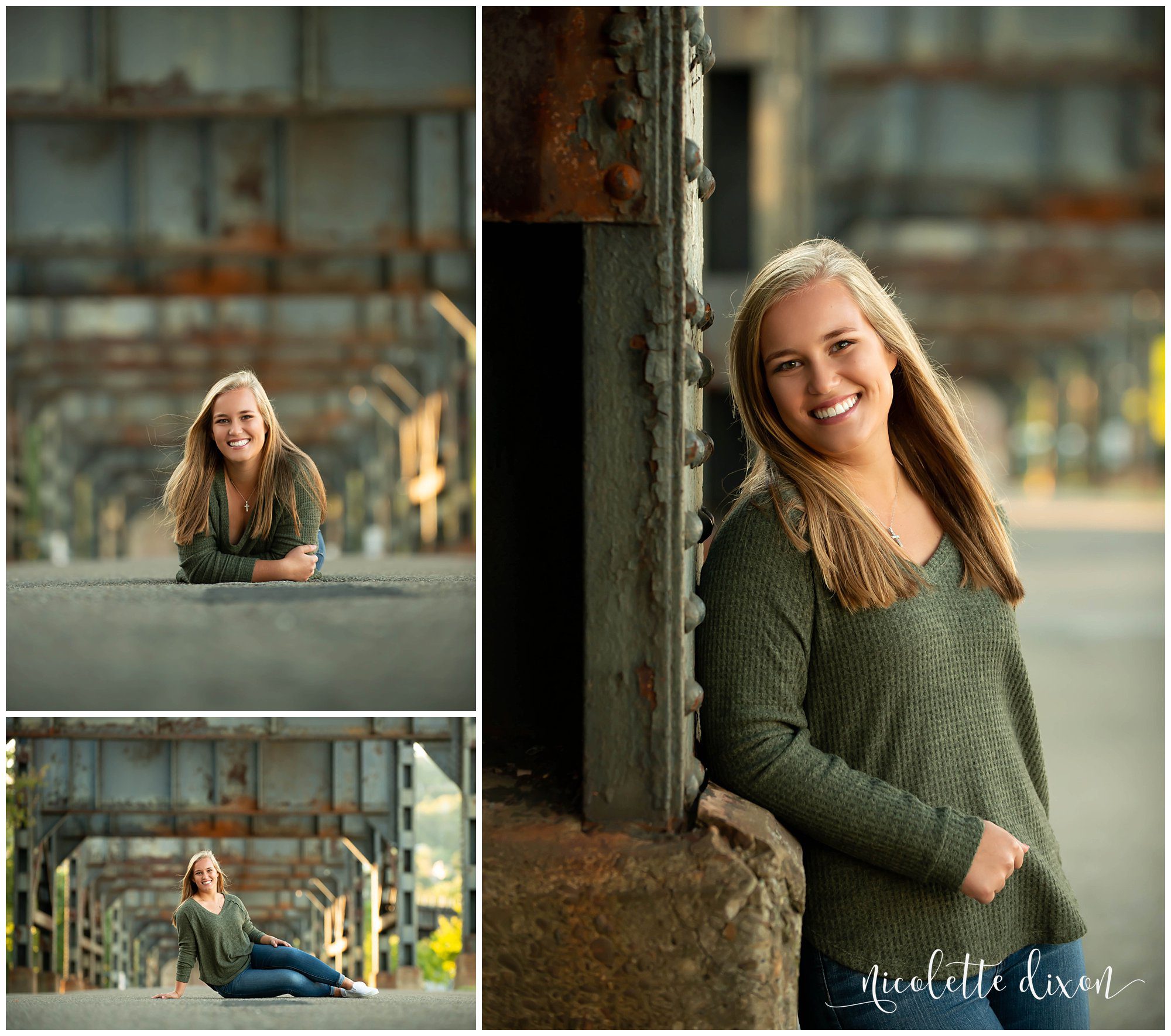High School Senior Girl Laying on Street in Kernersville near Greensboro NC