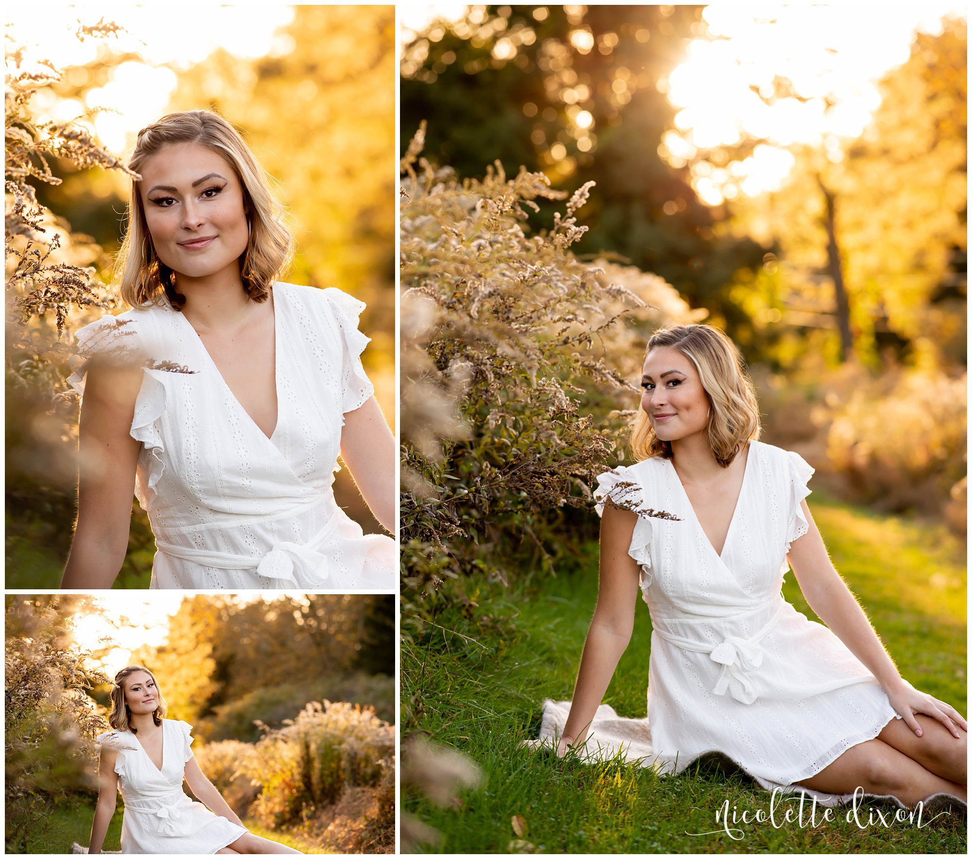 High School Senior Girl Sitting on Ground in Greensboro NC