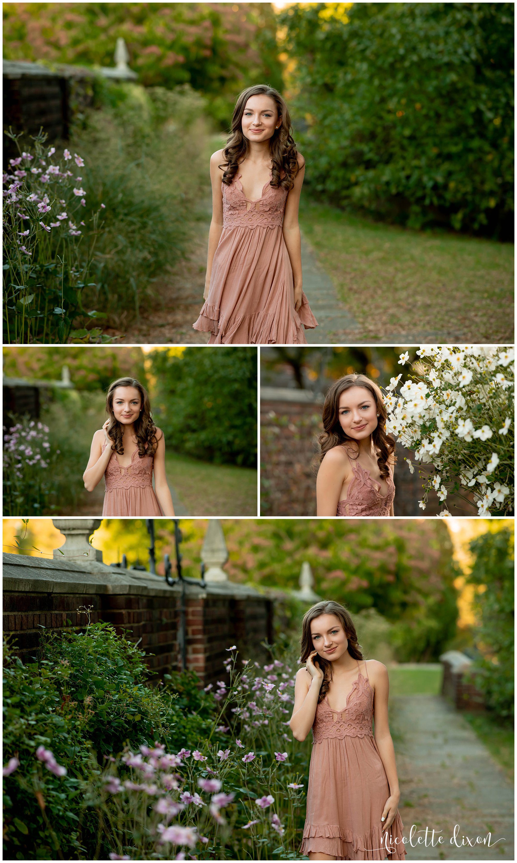 High School Senior Girl Standing on Path in Mellon Park near Pittsburgh