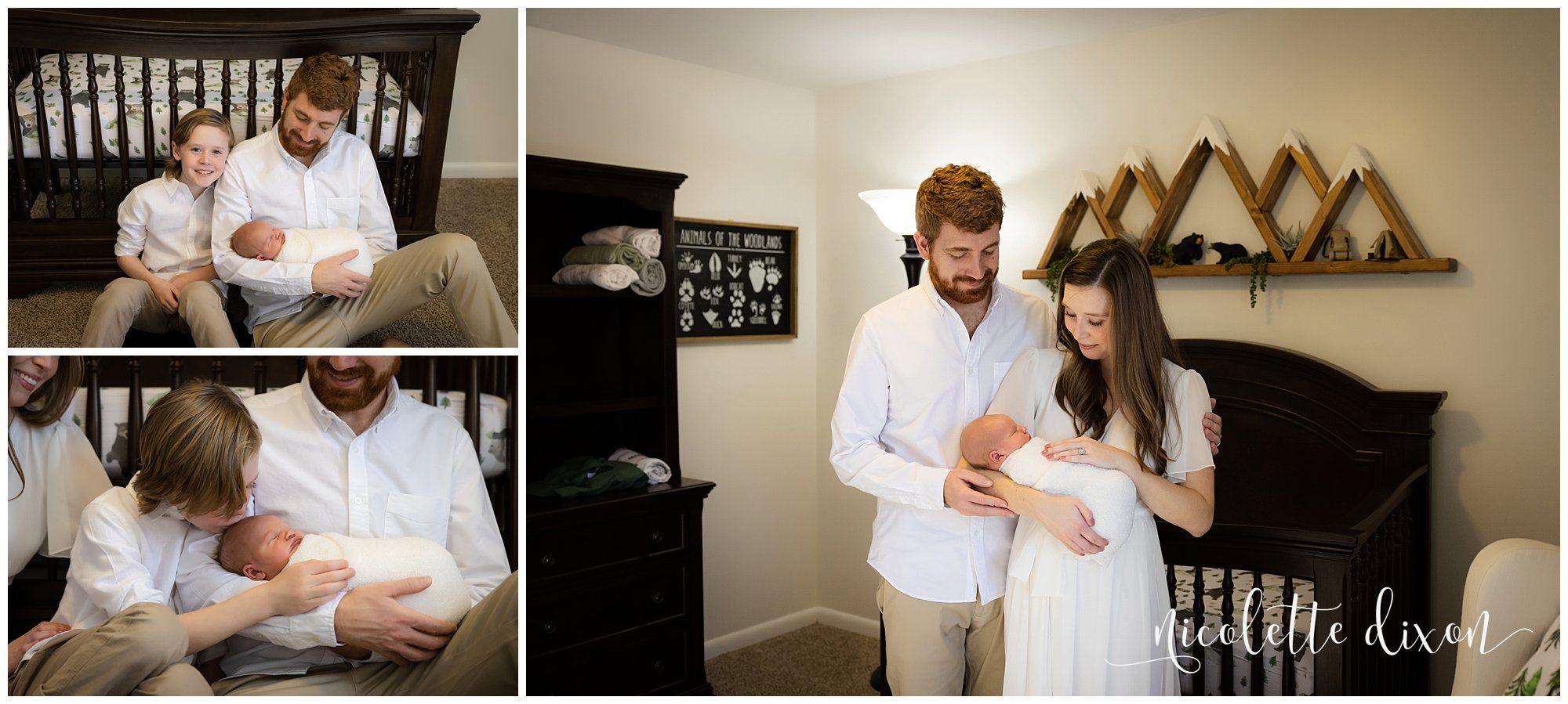 Mom and Dad Holding Newborn Baby Boy in Home in Cranberry Township near Pittsburgh