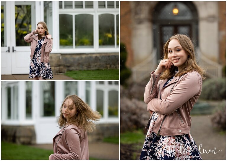 High School Senior Girl Standing in Front of Phipps Conservatory and Botanical Gardens in Schenley Park in Pittsburgh