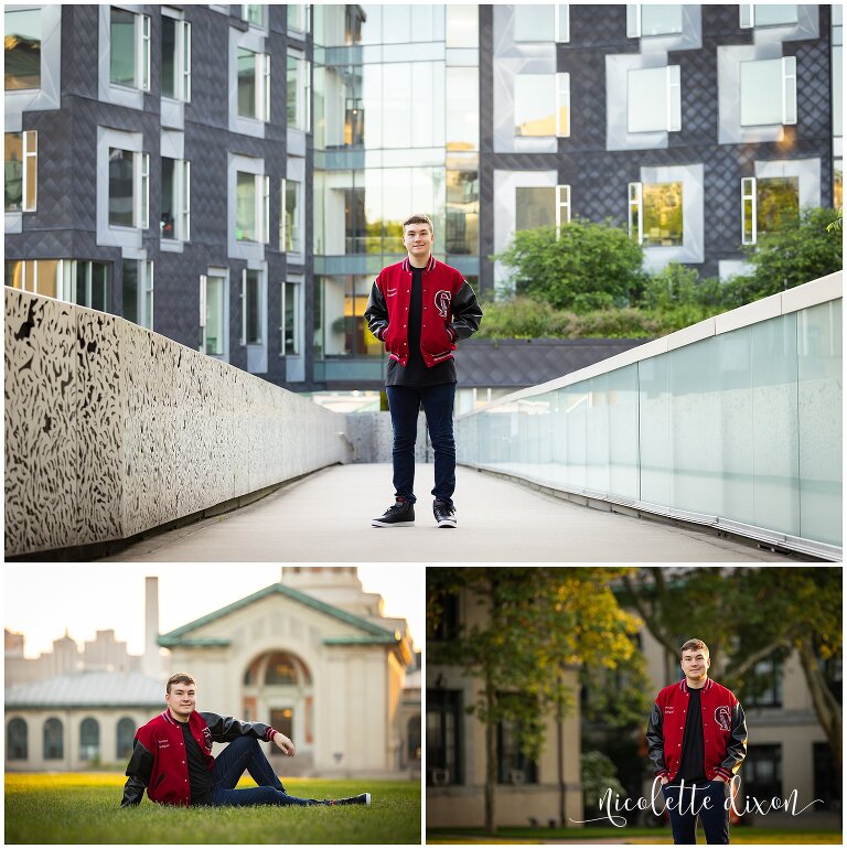 College Graduate Standing on Sidewalk at Carnegie Mellon University in Pittsburgh